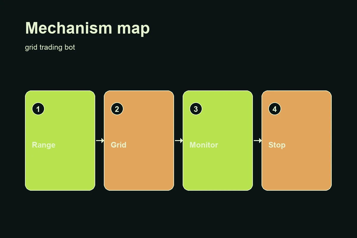 Ebot Strategy Lab mechanism visual for grid trading bot